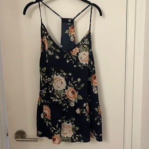 Navy Floral Tank